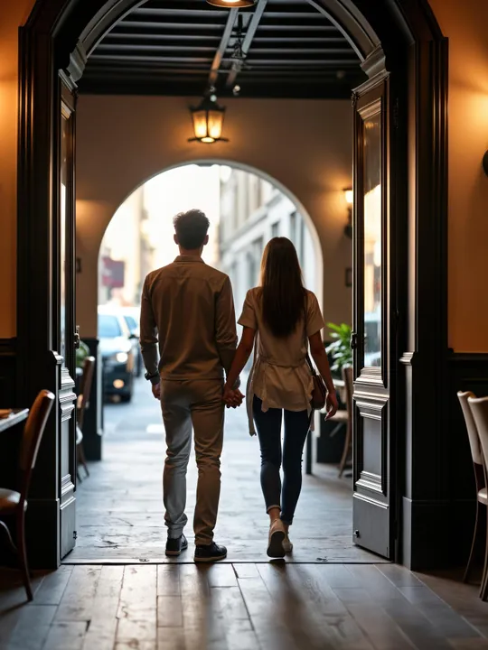 A couple walking in without a booking